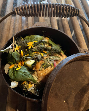 Camp oven meal for campers and glampers